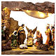 Capanna presepe 12 cm resina luce musica 11 pz 25x40x20 cm s2