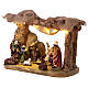 Capanna presepe 12 cm resina luce musica 11 pz 25x40x20 cm s3