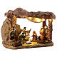 Capanna presepe 12 cm resina luce musica 11 pz 25x40x20 cm s4
