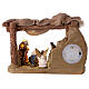 Capanna presepe 12 cm resina luce musica 11 pz 25x40x20 cm s5