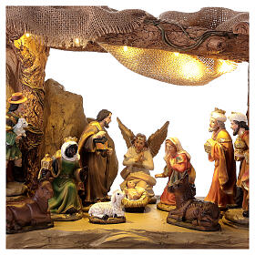 Nativity stable with Holy Family 12 cm resin lights music 11 pcs 25x40x20 cm
