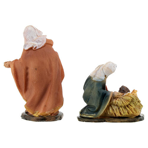 Nativity Scene of 7 cm with stable, 8 characters, painted resin, 15x20x10 cm 8