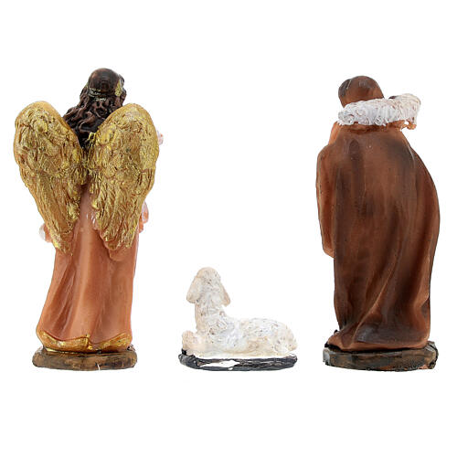 Nativity Scene of 7 cm with stable, 8 characters, painted resin, 15x20x10 cm 10