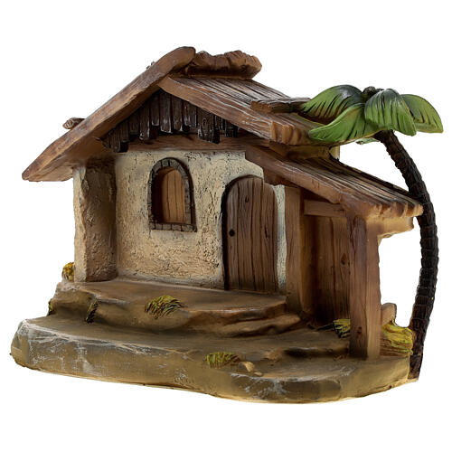 Set presepe 7 cm capanna 8 soggetti resina dipinta 15x20x10 cm 5