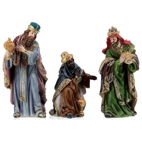 Presepe completo 10 personaggi resina dipinta a mano 20 cm 4