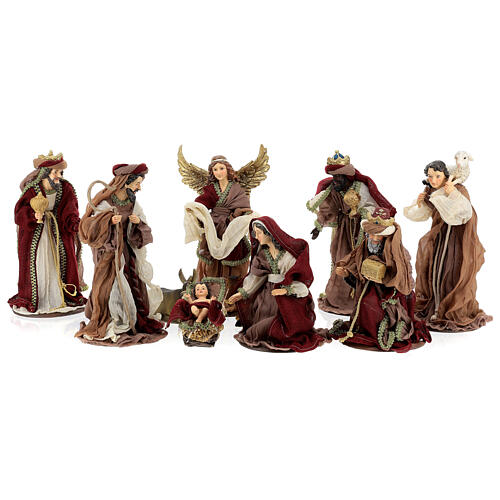 Complete nativity scene set 30 cm resin cloth Venetian style 11 figurines 1