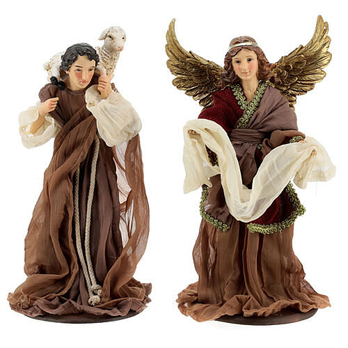 Complete nativity scene set 30 cm resin cloth Venetian style 11 figurines 3