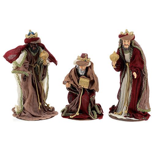 Complete nativity scene set 30 cm resin cloth Venetian style 11 figurines 4