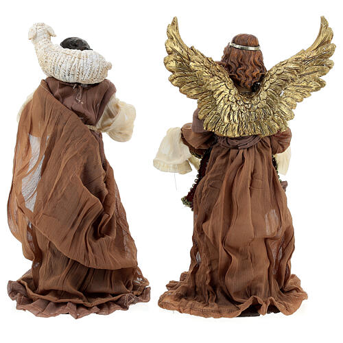Complete nativity scene set 30 cm resin cloth Venetian style 11 figurines 7