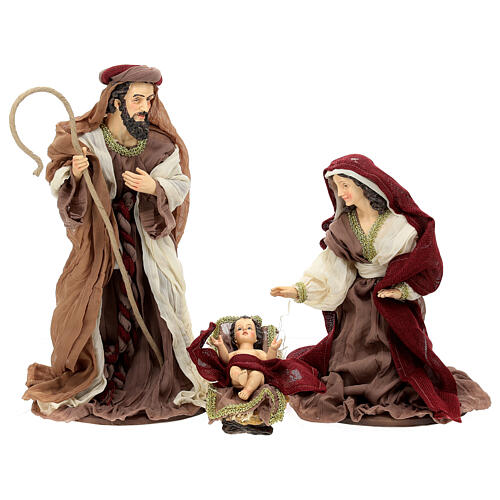 Complete Nativity set, resin and fabric, 40 cm, Venetian style 2
