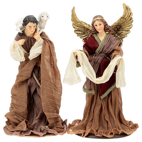 Complete Nativity set, resin and fabric, 40 cm, Venetian style 3