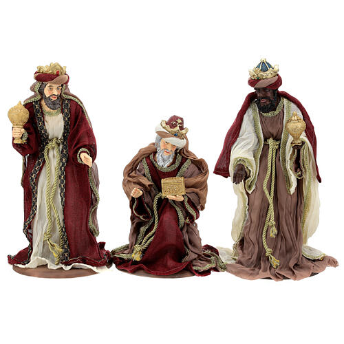 Complete Nativity set, resin and fabric, 40 cm, Venetian style 4