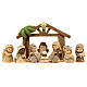 Nativity Scene of 6 cm, set of 8 resin characters with baby features, knitted pattern, 10x15x5 cm s1