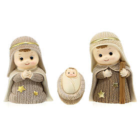 Complete nativity set resin kids style 9 cm