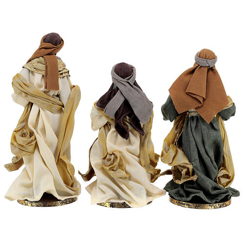 Three Wise Men statues 3 pcs resin and cloth "Christmas Symphonies" 35 cm 8