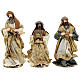 Three Wise Men statues 3 pcs resin and cloth "Christmas Symphonies" 35 cm s1