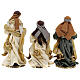 Three Wise Men statues 3 pcs resin and cloth "Christmas Symphonies" 35 cm s8
