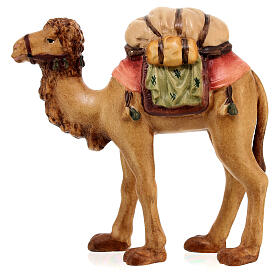 Camelo para presépio madeira pintada Raffaello do Val Gardena com figuras de 12 cm altura média