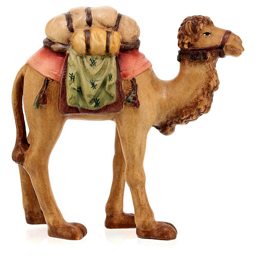 Camelo para presépio madeira pintada Raffaello do Val Gardena com figuras de 12 cm altura média 1