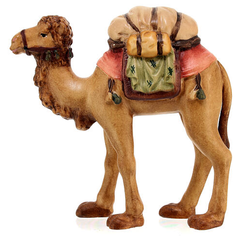 Camelo para presépio madeira pintada Raffaello do Val Gardena com figuras de 12 cm altura média 2