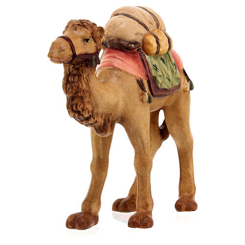 Camelo para presépio madeira pintada Raffaello do Val Gardena com figuras de 12 cm altura média 3
