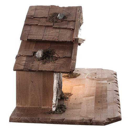 Cabane style nordique lumière LED crèche 12 cm Kostner 30x70x35 cm 5