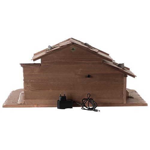 Cabane style nordique lumière LED crèche 12 cm Kostner 30x70x35 cm 6