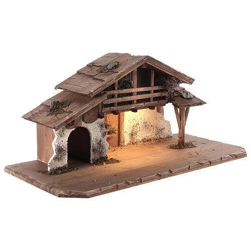 Capanna stile nordico luce LED presepe 12 cm Kostner 30x70x35 cm 4