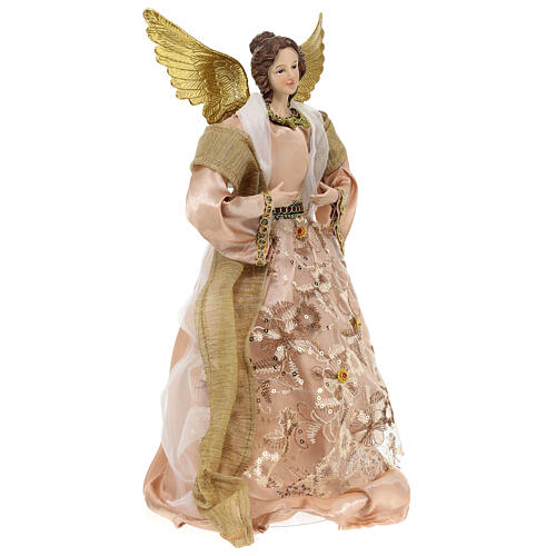 Angel-shaped tree topper, 35 cm, resin and fabric 5