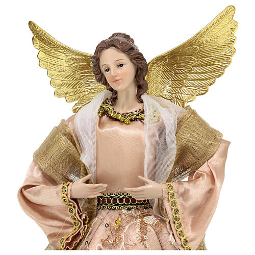 Angelo puntale 35 cm Resina Stoffa 2