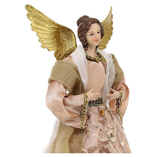 Angelo puntale 35 cm Resina Stoffa 4