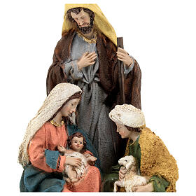 Holy Family nativity statue with shepherd 25 cm colored