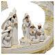 Stylized Nativity scene on trunk with star 20 cm resin s4