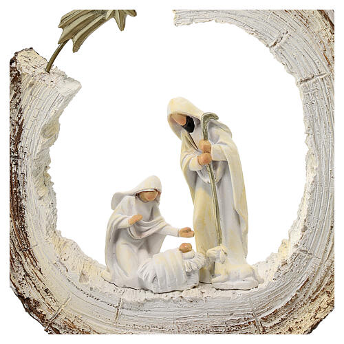 Scena narodzin Jezusa stylizowana w konarze z gwiazdą 20 cm żywica 2