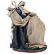 Natività su base 30 cm resina stoffa azzurra s6