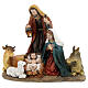 Nativity set with ox donkey and sheep, 30 cm, painted resin s1