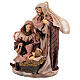 Natività su base 30 cm resina stoffa marrone s3