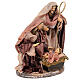 Natività su base 30 cm resina stoffa marrone s5