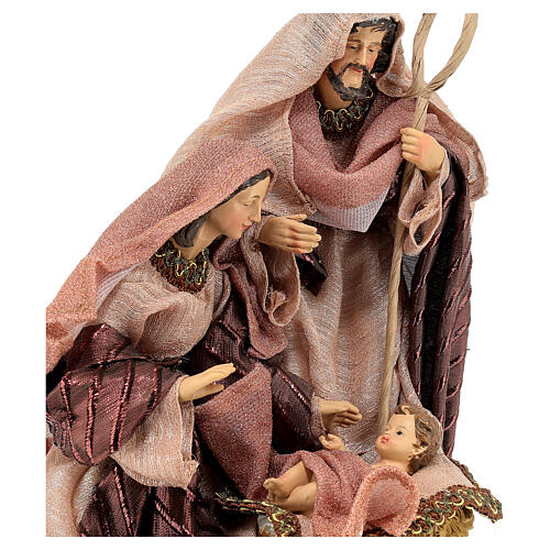 Scena narodzin Jezusa na podstawie 30 cm żywica tkanina brązowa 4