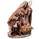 Holy Family statue with base 30 cm in resin brown fabric s5
