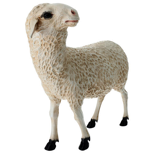 Statue mouton tête haute fibre de verre crèche 100 cm Lando Landi EXTÉRIEUR 3