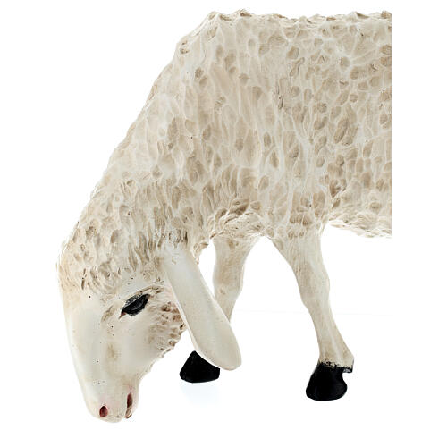 Statue mouton tête tournée fibre de verre crèche 100 cm Lando Landi EXTÉRIEUR 2