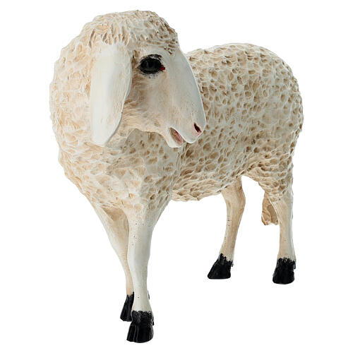 Statue mouton tête baissée fibre de verre crèche 100 cm Lando Landi EXTÉRIEUR 3