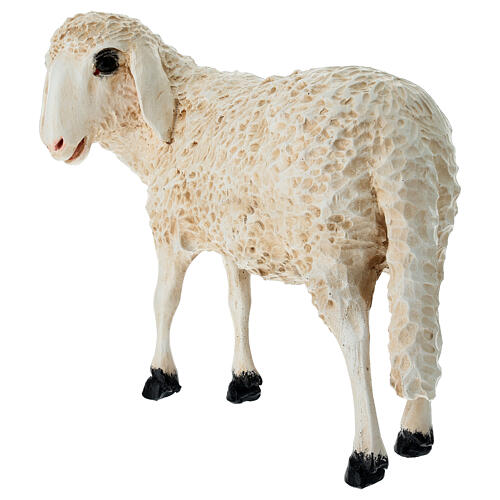 Statue mouton tête baissée fibre de verre crèche 100 cm Lando Landi EXTÉRIEUR 4