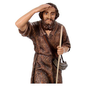 Estatua pastor belén 100 cm Lando Landi fibra de vidrio ojos cristal PARA EXTERIOR