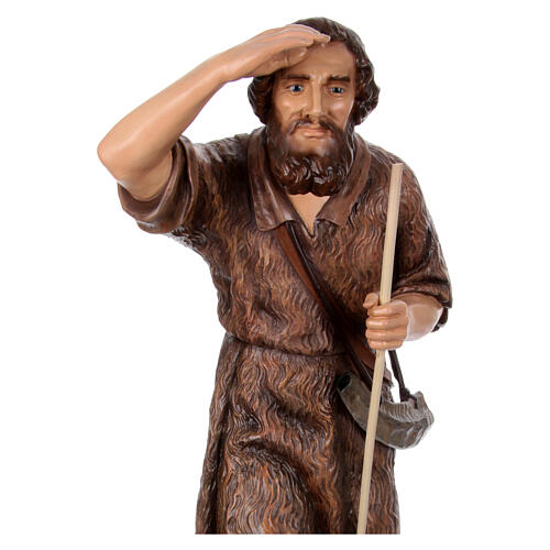 Nativity shepherd statue 100 cm Lando Landi fiberglass crystal eyes FOR OUTDOORS 2