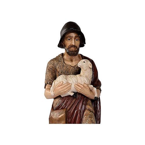Good shepherd with lamb, Lando Landi's Nativity Scene of 100 cm, OUTDOOR statue, fibreglass with crystal eyes 2