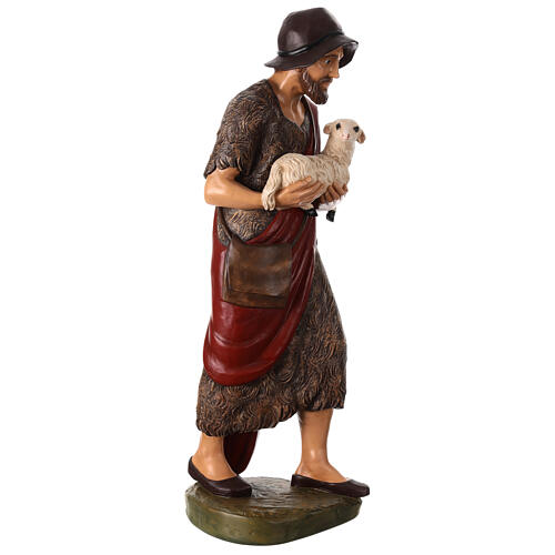 Good shepherd with lamb, Lando Landi's Nativity Scene of 100 cm, OUTDOOR statue, fibreglass with crystal eyes 5