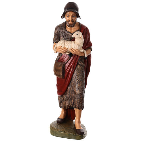 Statua Buon Pastore agnello 100 cm Lando Landi vetroresina occhi cristallo PER ESTERNO 1