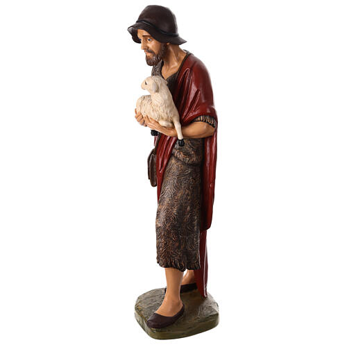Statua Buon Pastore agnello 100 cm Lando Landi vetroresina occhi cristallo PER ESTERNO 3